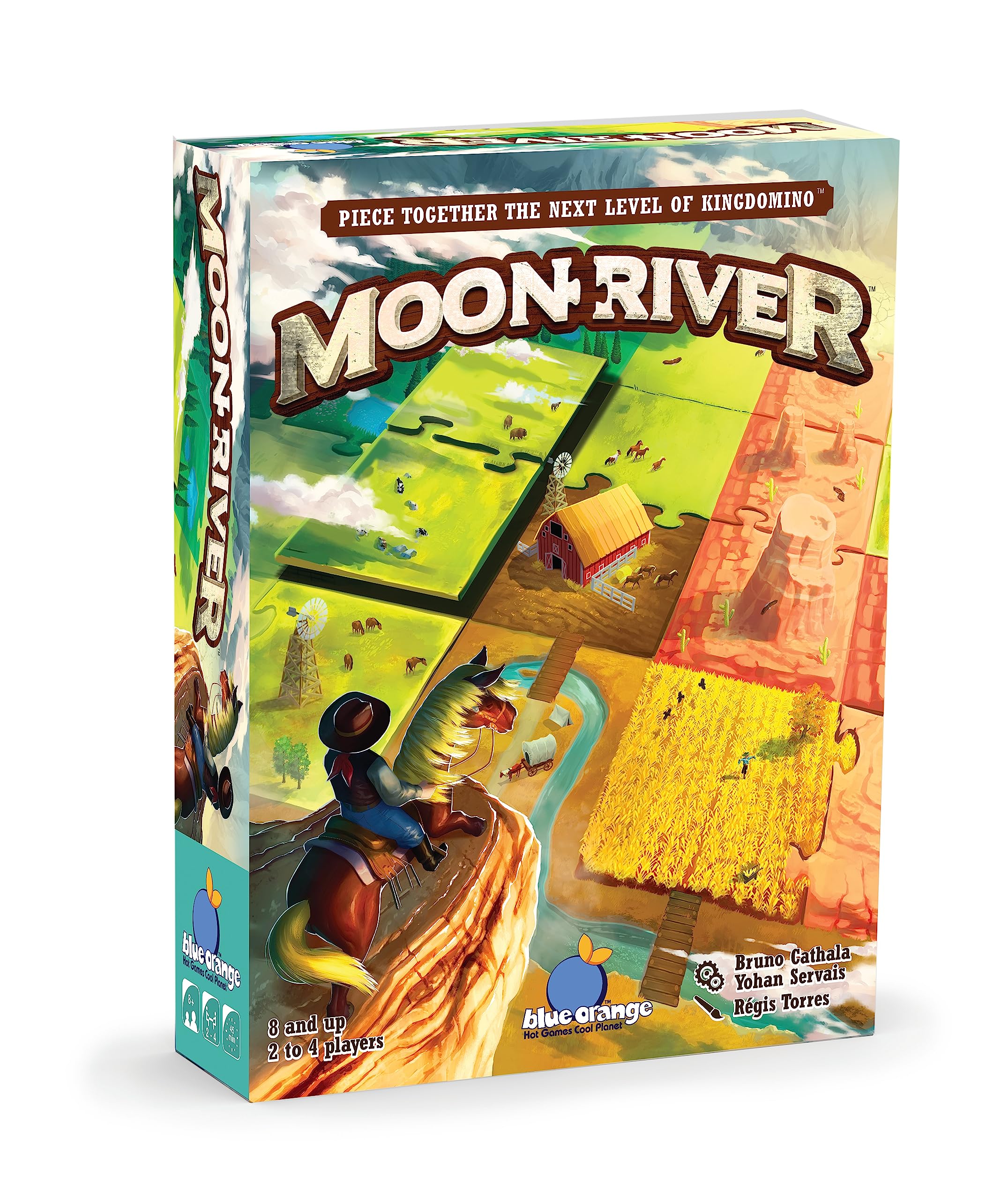 Strategy Board Game, Kingdomino Mechanic with a Twist, Tabletop Game for Kids Teens Adults and Family Game Nights, Ages 8+, 2-4 Players, Moon River by Blue Orange Games