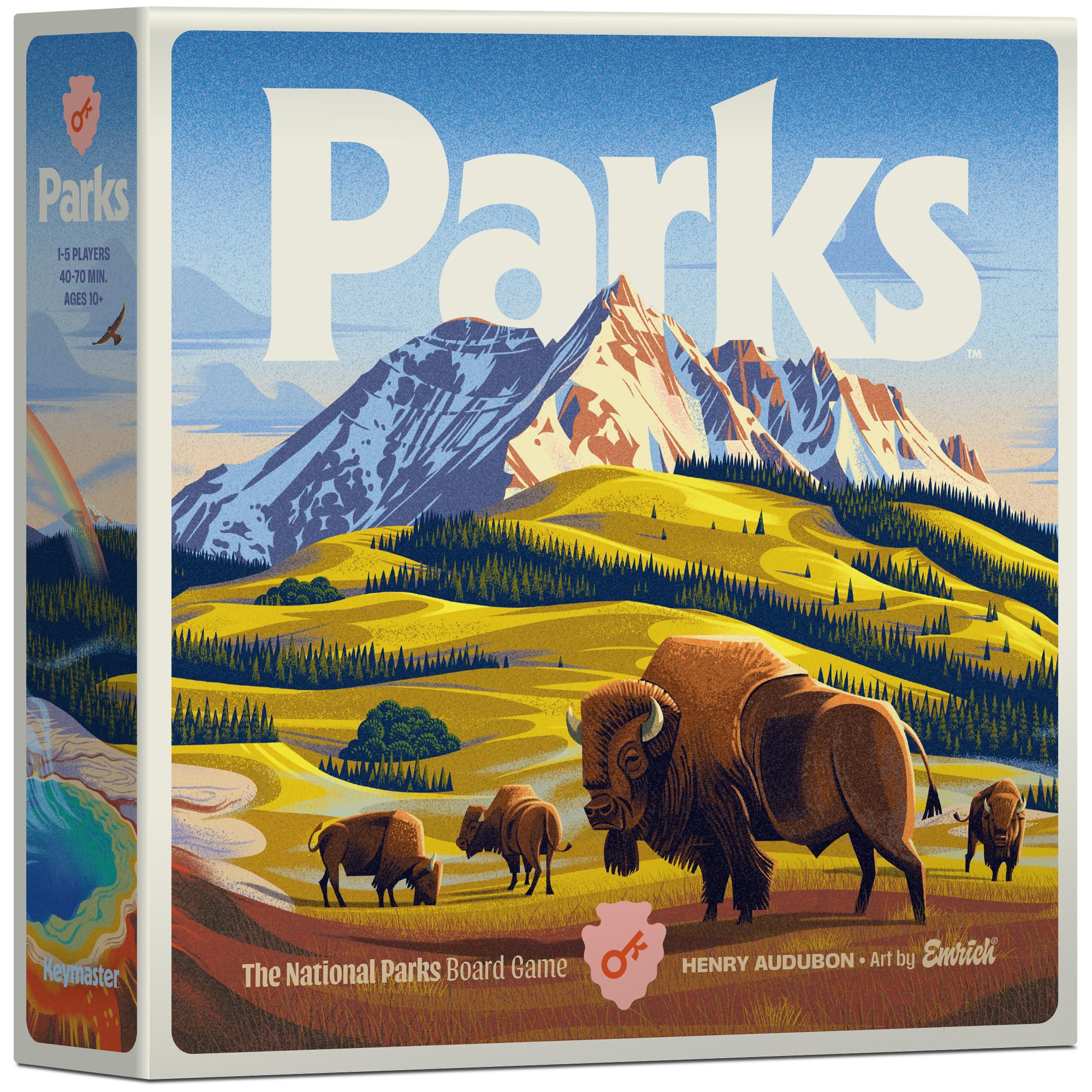 Keymaster Games Parks Base Camp | Beautiful Strategy Game for Families, Adults or Solo | Best Board Game for Nature, Outdoors, and Hiking | The US National Parks Game | Ages 10+ | 1-5 Players