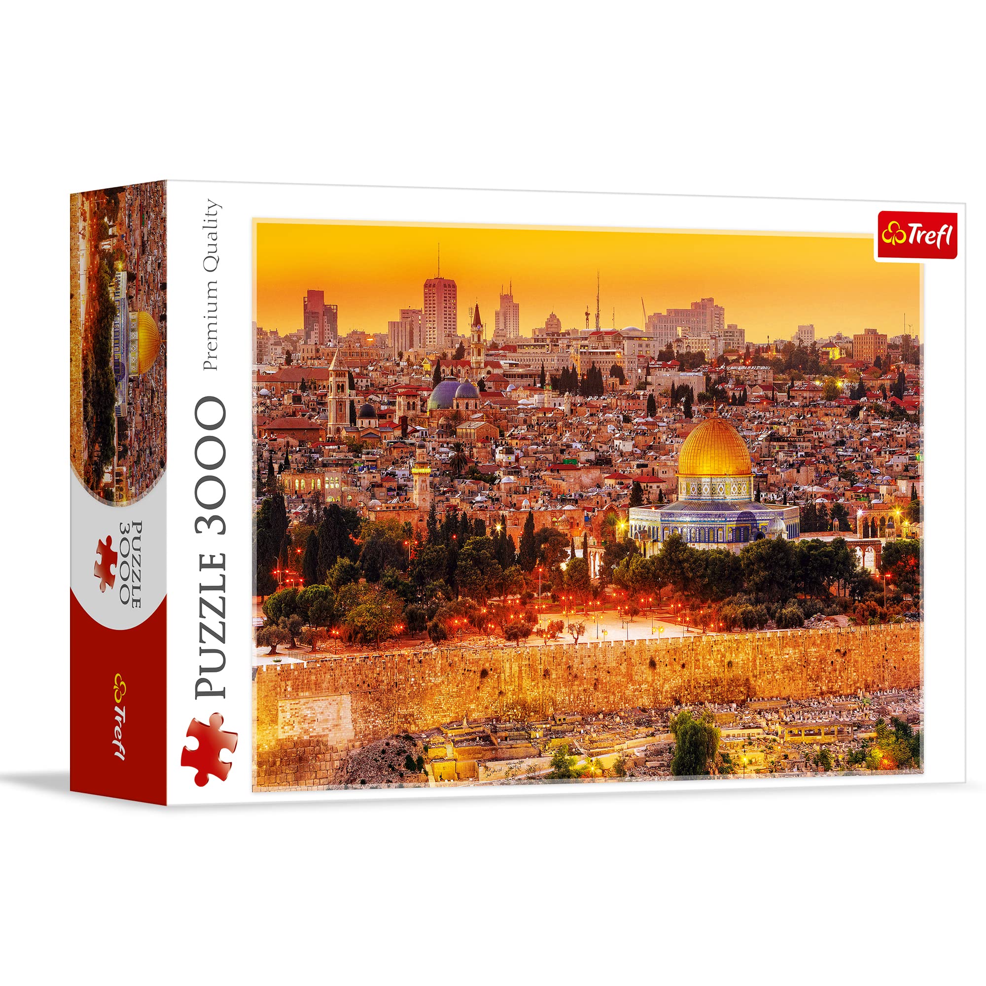 Trefl The Roofs of Jerusalem 3000 Piece Jigsaw Puzzle Red 46"x33" Print, DIY Puzzle, Creative Fun, Classic Puzzle for Adults and Children from 15 Years Old
