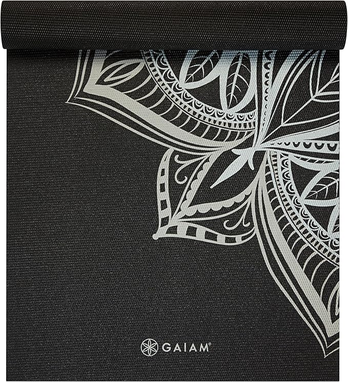 Gaiam Yoga Mat - Premium 5mm Print Thick Non Slip Exercise & Fitness Mat for All Types of Yoga, Pilates & Floor Workouts (68" x 24" x 5mm) - Midnight Point