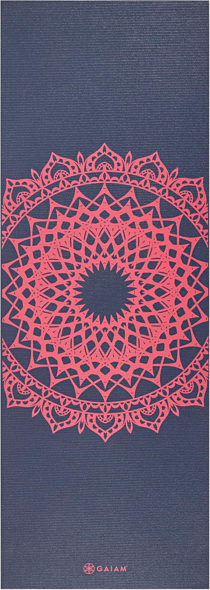 Gaiam Print Yoga Mat, Non Slip Exercise & Fitness Mat for All Types of Yoga, Pilates & Floor Exercises - Pink Marrakesh