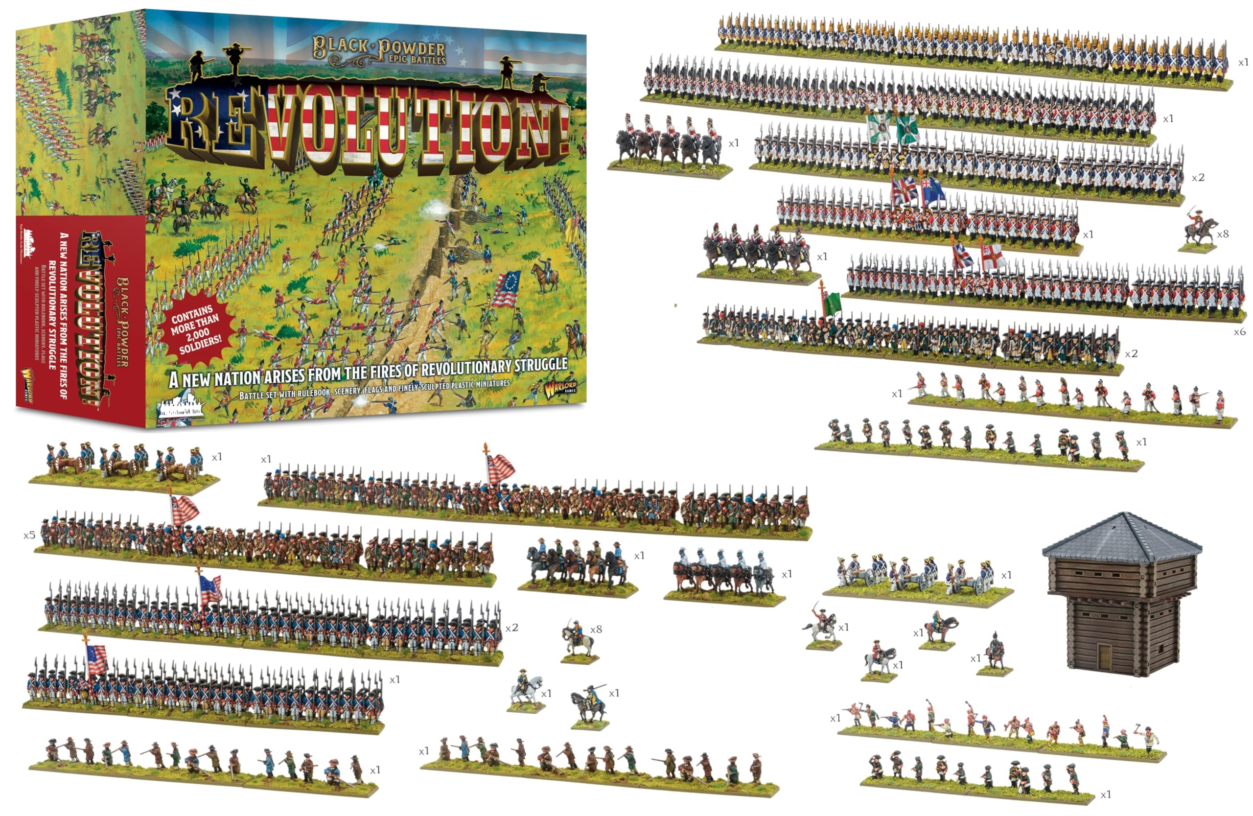 Warlord Black Powder Revolution Tabletop Miniatures - Plastic Paintable Miniature 1700-1900 Soldiers Set, Unpainted Table Top 28mm Military Minifigures for Adults - Gaming Figurines Pack
