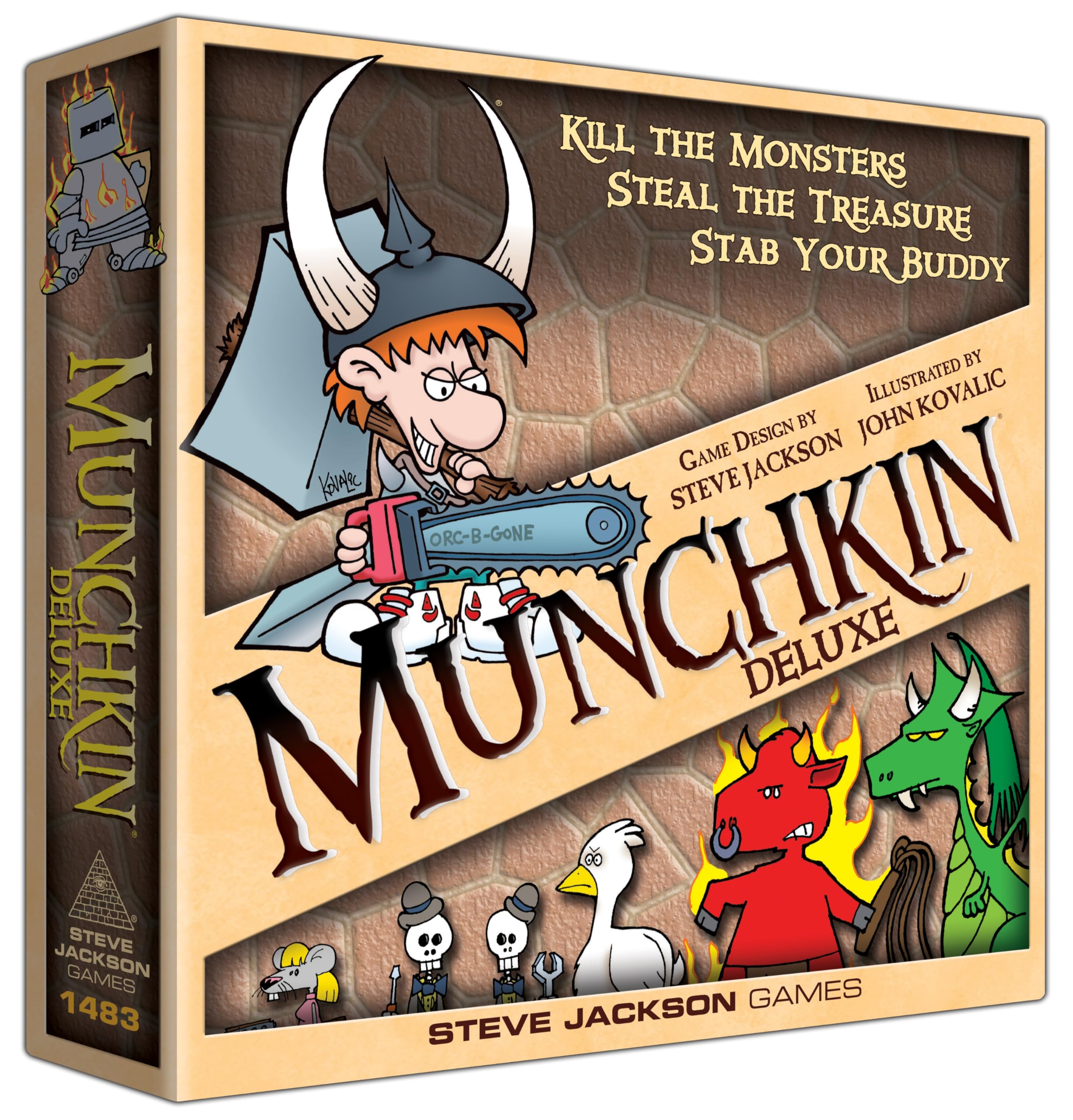Munchkin Deluxe Board Game (Base Game), Family Board & Card Game, Adults, Kids, & Fantasy Roleplaying Game, Ages 10+, 3-6 Players, Avg Play Time 120 Min, From Steve Jackson Games