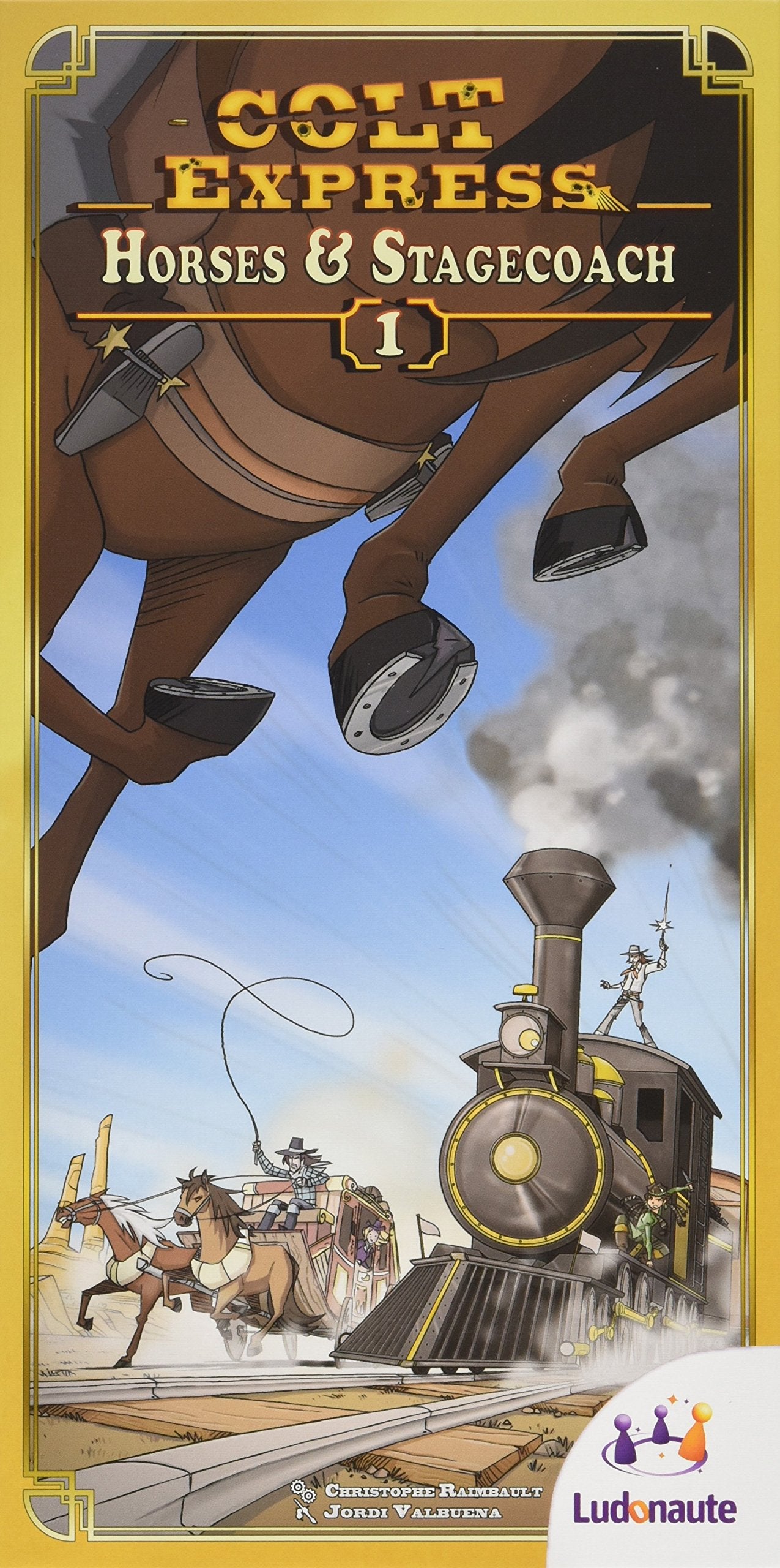 Colt Express Horses and Stagecoach Board Game EXPANSION Train Game, Programming Strategy Game, Wild West Adventure Game for Kids & Adults, Ages 10+, 2-6 Players, 40 Minute Playtime, Made by Ludonaute
