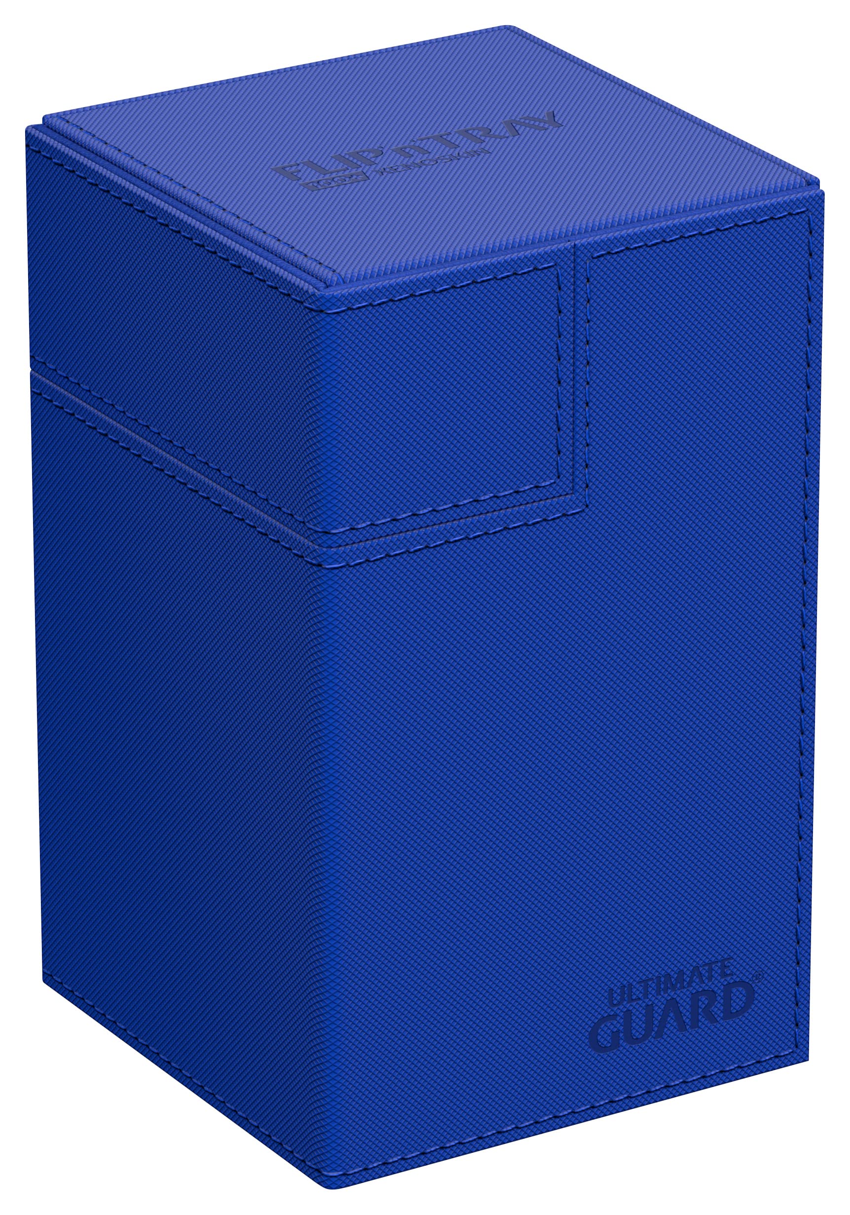 Ultimate Guard Flip'n'Tray 100+, Deck Case for 100 Double-Sleeved TCG Cards + Dice Tray, Blue, Independent Magnetic Closure & Microfiber Inner Lining