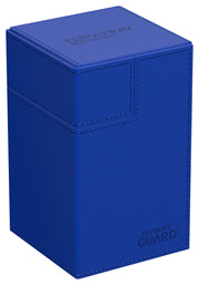 Ultimate Guard Flip'n'Tray 100+, Deck Case for 100 Double-Sleeved TCG Cards + Dice Tray, Blue, Independent Magnetic Closure & Microfiber Inner Lining