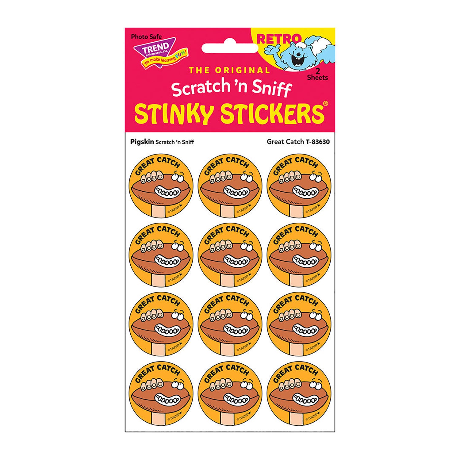 Great Catch/Pigskin Scent Retro Scratch 'n Sniff Stinky Stickers®, 24 ct.