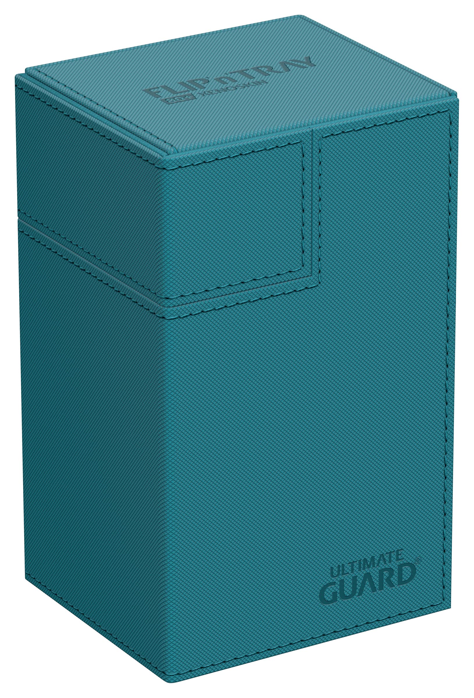 Ultimate Guard Flip'n'Tray 80+, Deck Case for 80 Double-Sleeved TCG Cards + Dice Tray, Petrol, Independent Magnetic Closure & Microfiber Inner Lining