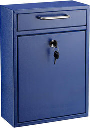 Large Ultimate Blue Drop Box Wall Mounted Mail Box with Suggestion Cards