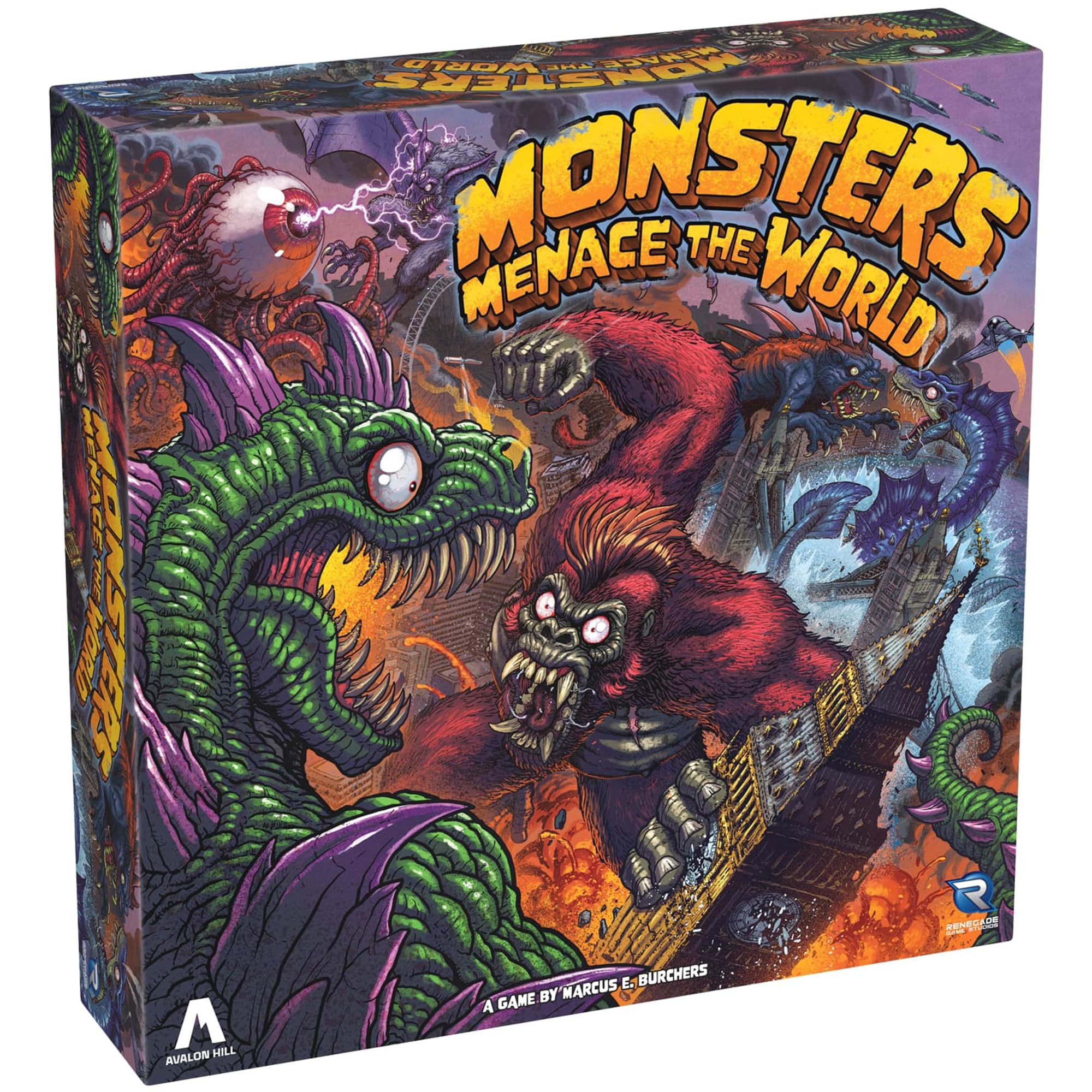 Renegade Games: Monsters Menace The World - Strategy Miniatures Board Game, Control A Monster & Menace The Planet to Gain Infamy, Ages 14+, 2-4 Player