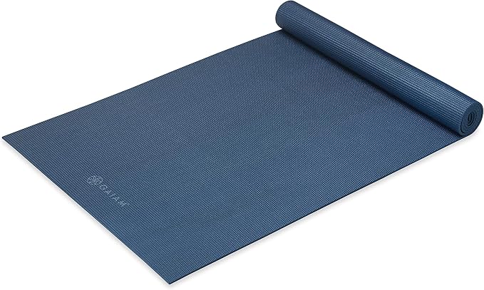 Gaiam Yoga Mat - Premium 5mm Solid Thick Non Slip Exercise & Fitness Mat for All Types of Yoga, Pilates & Floor Workouts (68" x 24" x 5mm) - Indigo Ink
