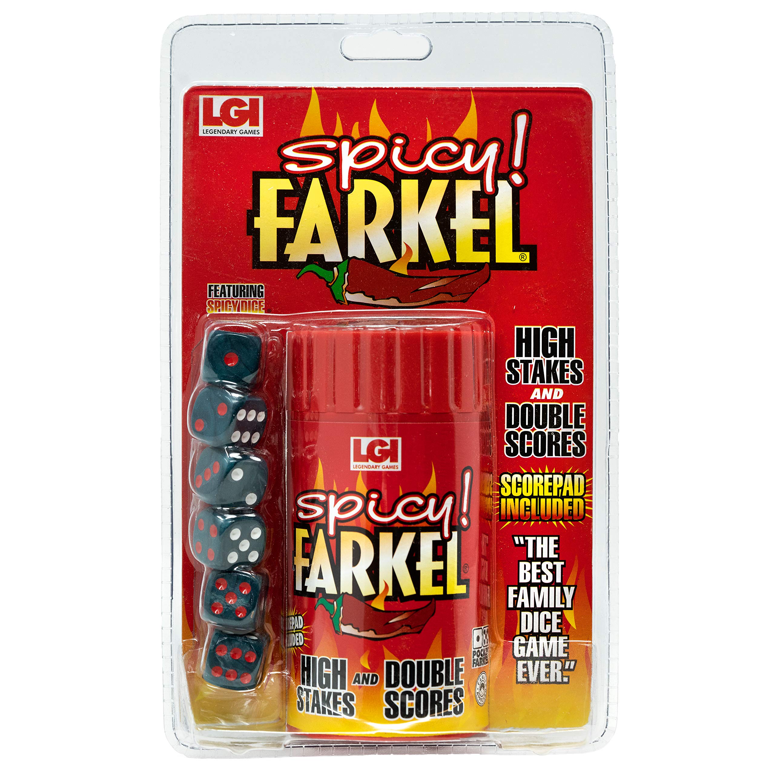 Spicy Farkel Dice Game - High Stakes Family Games & Travel Games Edition with Double Scores & Turn Steals - Games for Adults & Kids Ages 8+ Dice Set