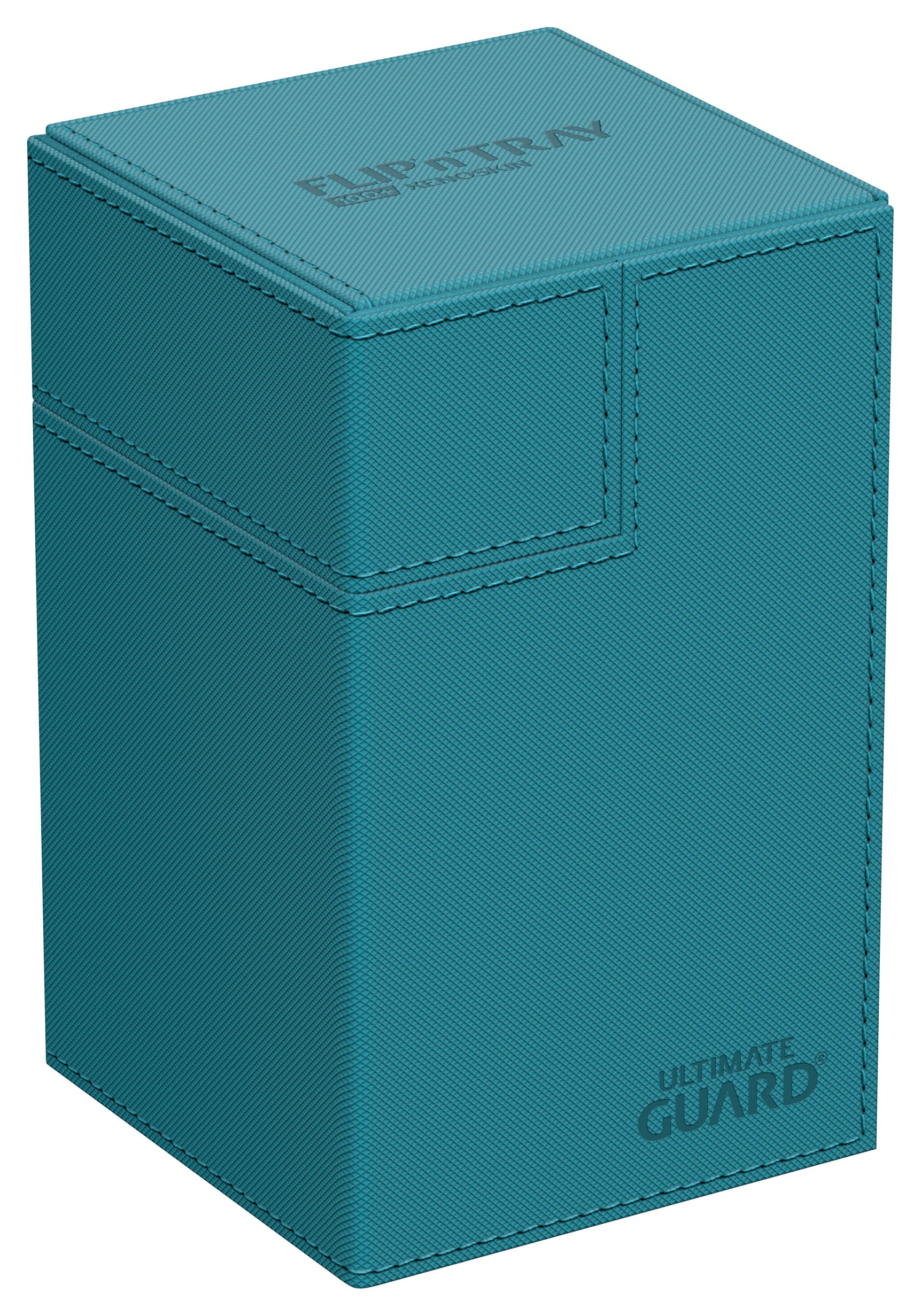 Ultimate Guard Flip'n'Tray 100+, Deck Case for 100 Double-Sleeved TCG Cards + Dice Tray, Petrol, Independent Magnetic Closure & Microfiber Inner Lining