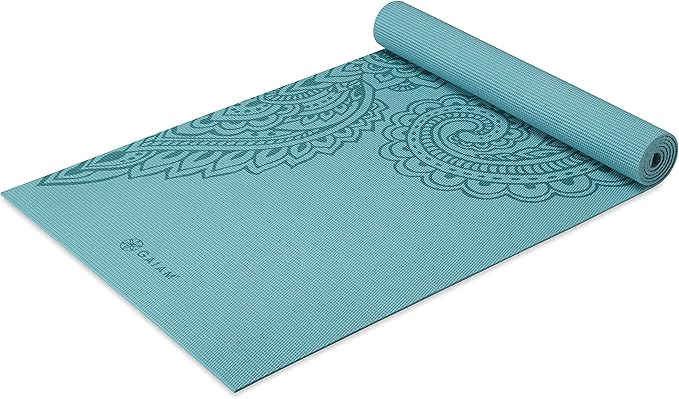 Gaiam Yoga Mat - Premium 5mm Print Thick Non Slip Exercise & Fitness Mat for All Types of Yoga, Pilates & Floor Workouts (68" x 24" x 5mm) - Paisley Frost