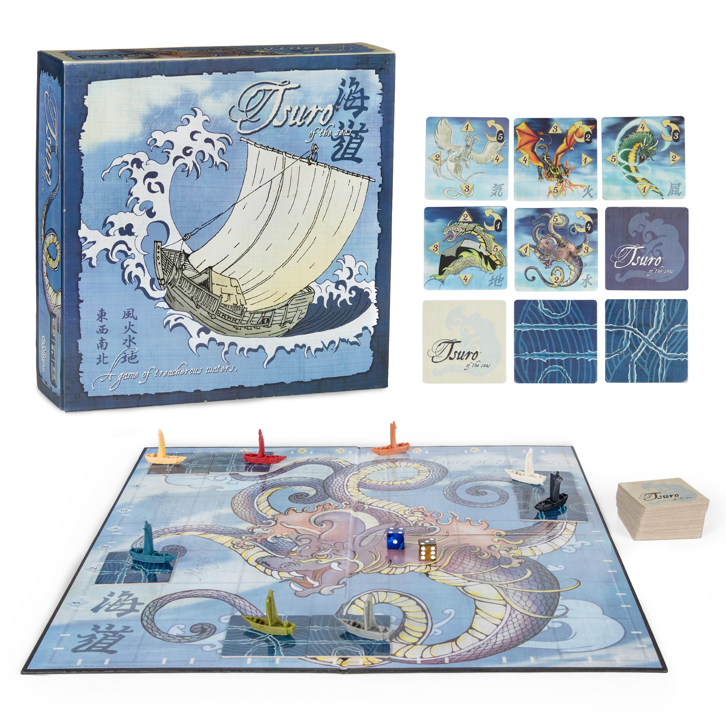 Tsuro of The Seas – Path-Building Strategy Board Game with Sea Monsters | Tile-Laying Adventure for 2–8 Players Ages 8+ | 30–45 Minute Gameplay