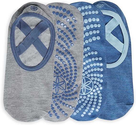 Gaiam Grippy Yoga Barre Socks 2Pk - High Tide