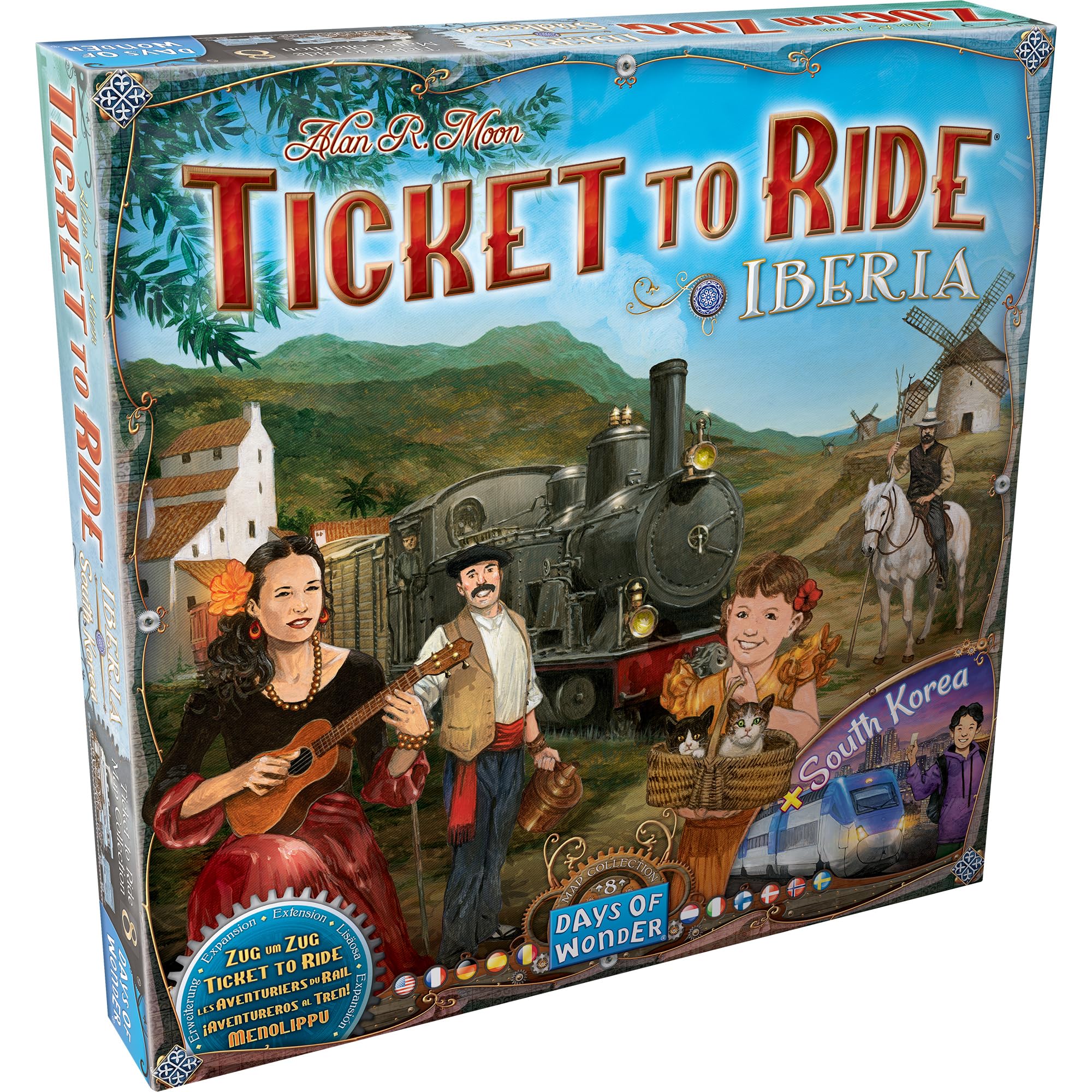 Asmodee Ticket to Ride Iberia + South Korea Board Game Expansion - Train Route Strategy Game, Family Fun for Kids & Adults, Ages 8+, 2-6 Players, 30-60 Minute Playtime