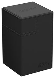Ultimate Guard Flip'n'Tray 100+, Deck Case for 100 Double-Sleeved TCG Cards + Dice Tray, Black, Independent Magnetic Closure & Microfiber Inner Lining