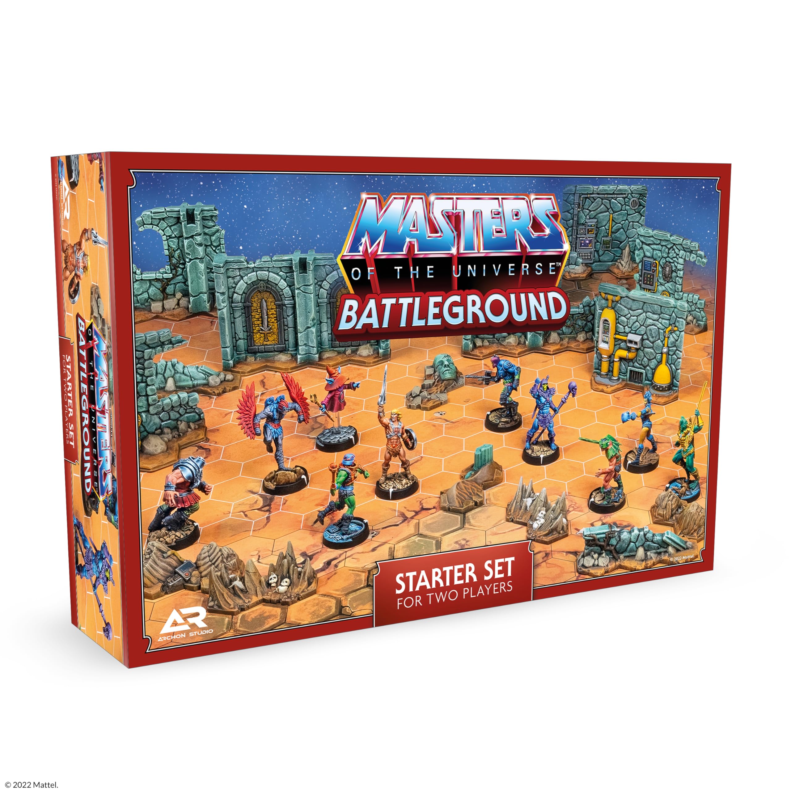 Masters of the Universe: Battleground Starter Set - 2-Player Tabletop RPG Board Game - Includes 10 Miniatures of Real Motu Characters Like He-Man and Skeletor - Ages 14 Years + - from Archon Studio