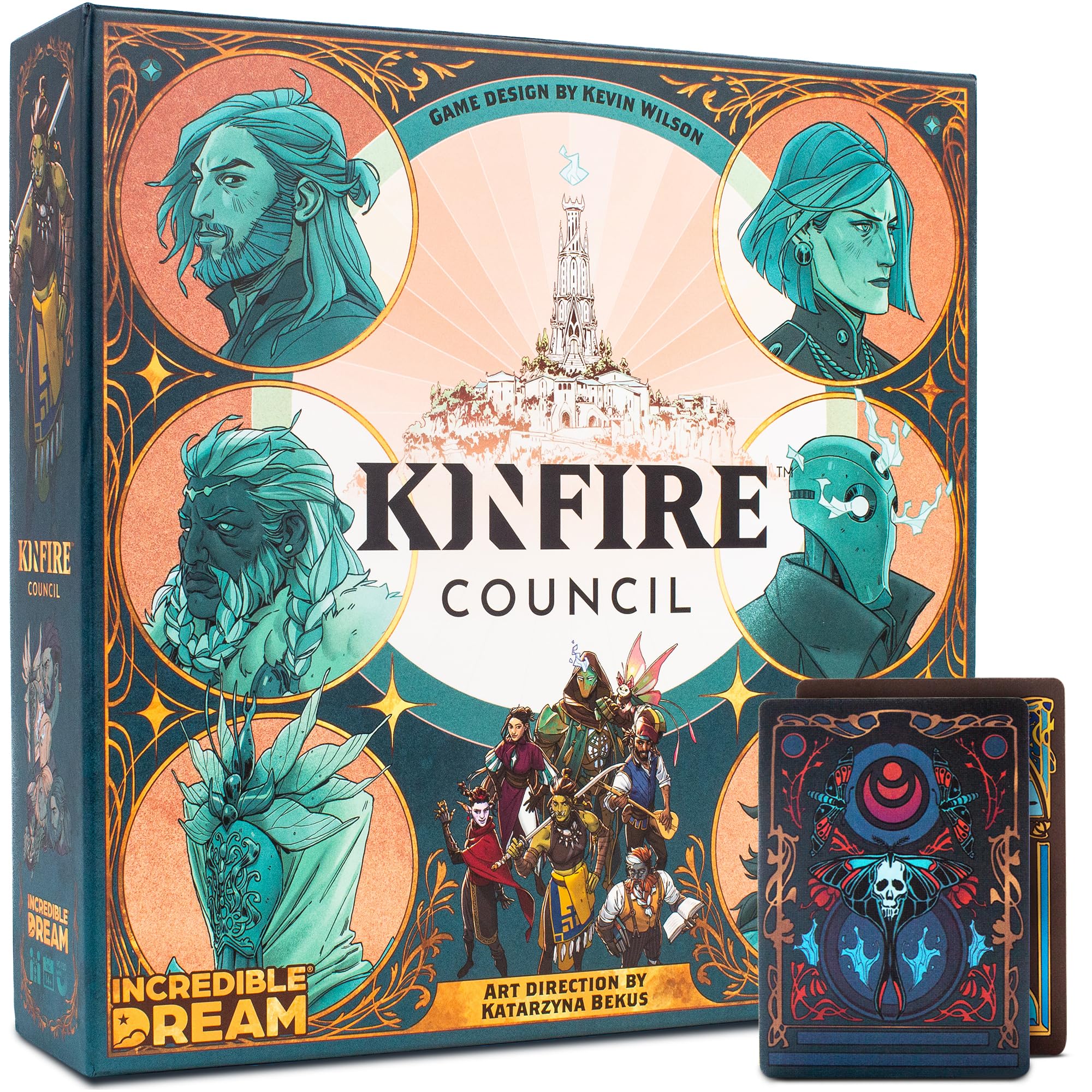 Kinfire Council – Competitive Strategy & Political Board Game – 2–6 Players – 90–120 Minute Gameplay – Unique Councilor Powers, Worker Placement, Voting & Cult Challenges – Ages 14+
