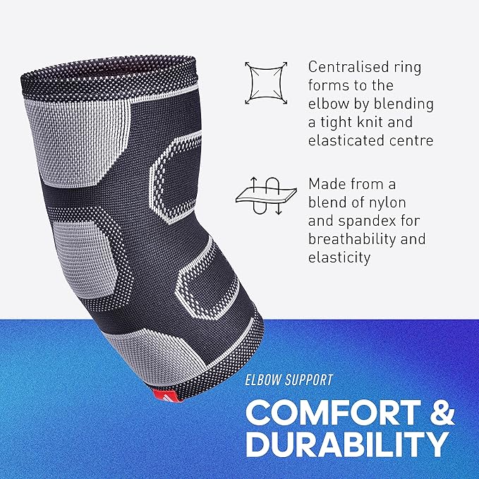 Adidas Premium Knitted Elbow Support Sleeve, Ergonomic Compression Sleeve - M