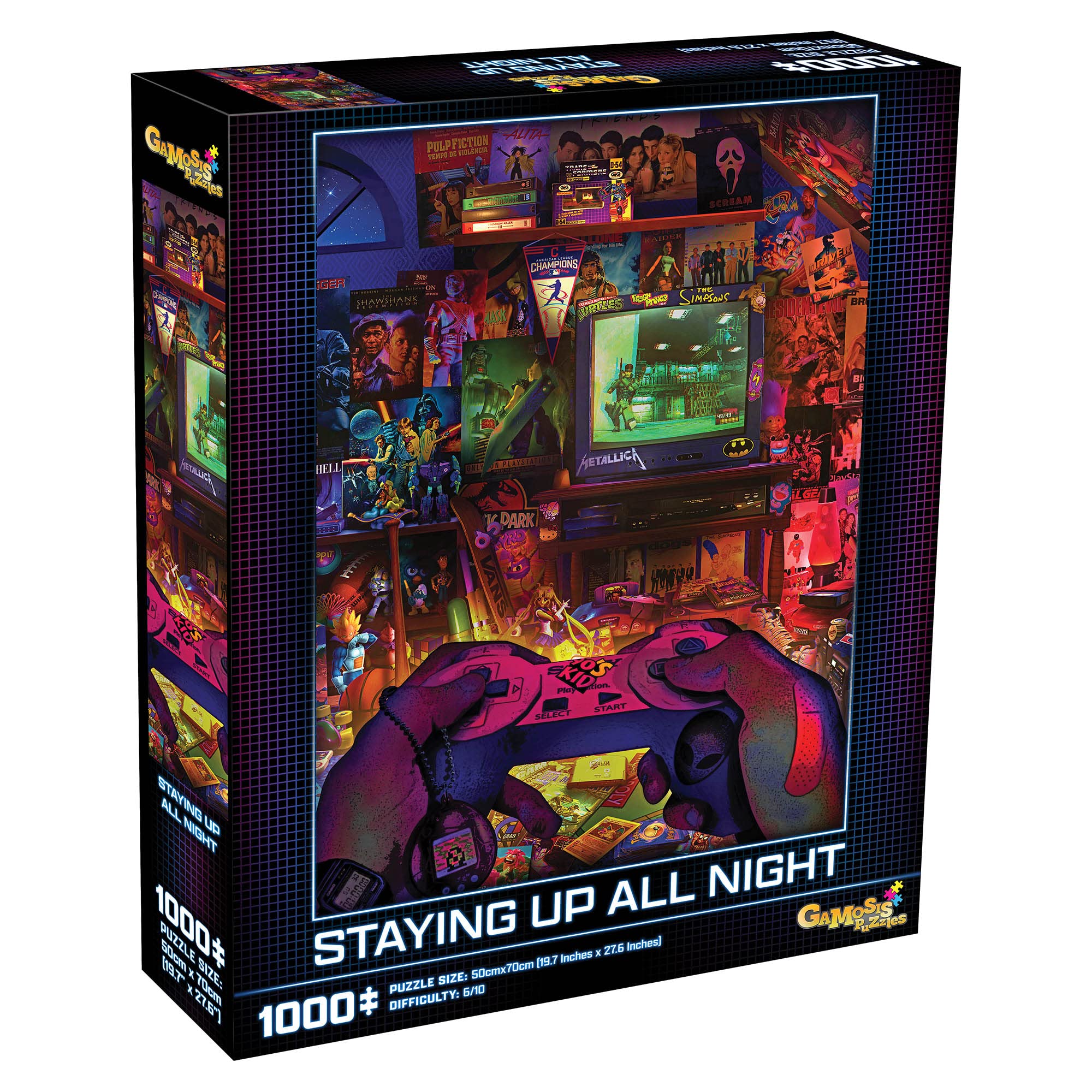 Mchezo Retro Video Game Puzzle, 80's Nostalgia Puzzle by Artist Rachid Lotf, Gamosis Collection