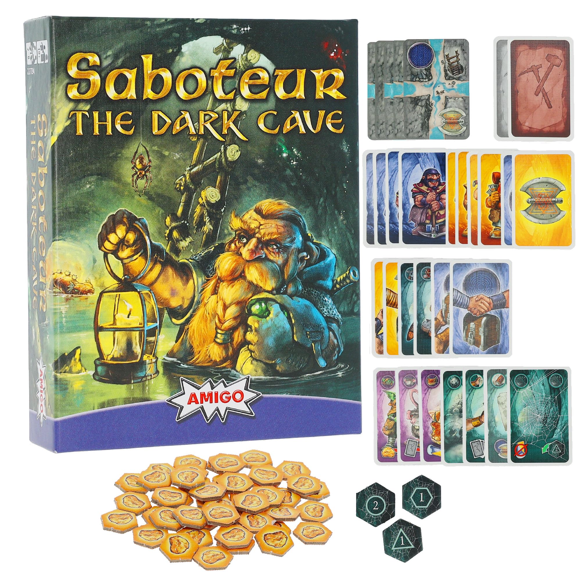 AMIGO Games Saboteur - The Dark Cave, Multicoloured - The First-Ever Saboteur Board Game - Perfect for 2-8 Players Kids & Adults Ages 10 & Older