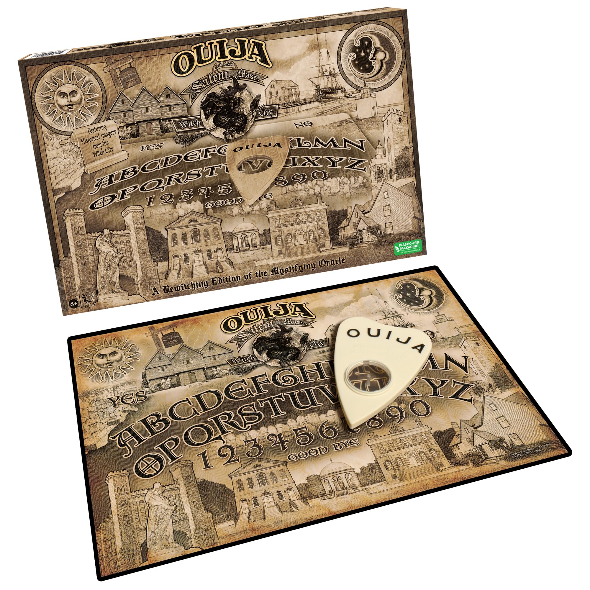 Ouija Salem Edition by Winning Moves Games USA, Spooky and Dark Special City Edition Ouija Board, for 2+ Players Age 8+