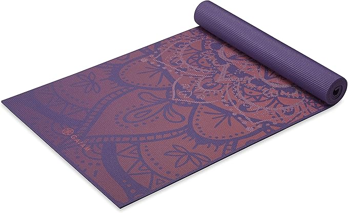 Premium 6mm Print Extra Thick Non Slip Exercise & Fitness Mat for All Types of Yoga, Pilates & Floor Workouts (68"L x 24"W x 6mm Thick) - Athenian Rose