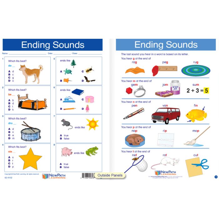 Ending Sounds Visual Learning Guide - Grades K - 2