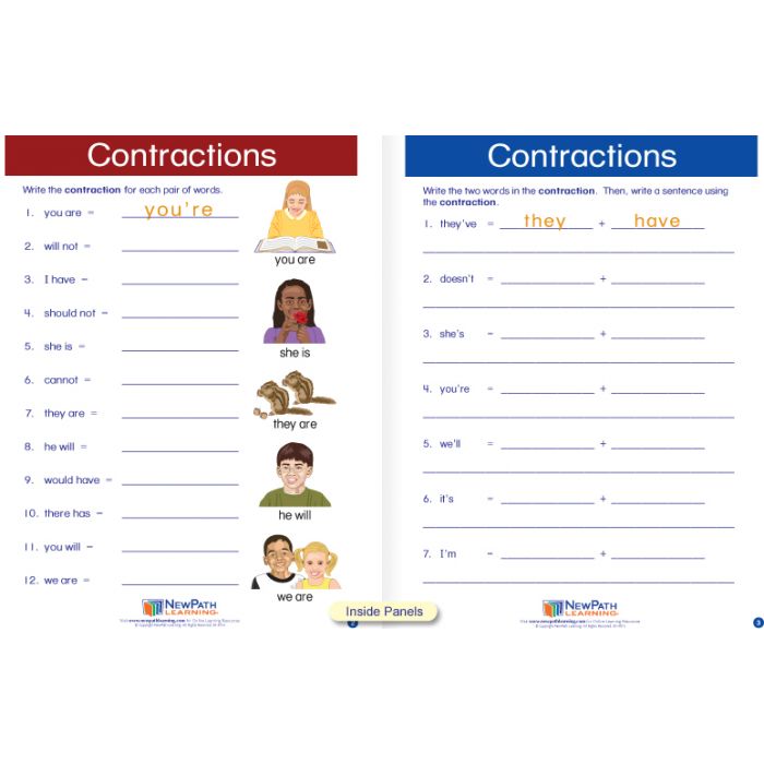 Contractions Visual Learning Guide - Grades K - 2