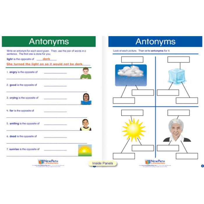 Antonyms Visual Learning Guide - Grades 3 - 5