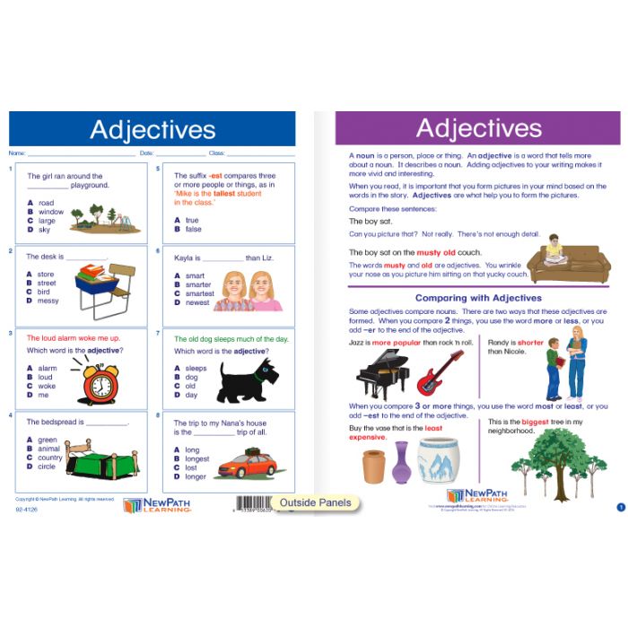 Adjectives Visual Learning Guide - Grades 3 - 5