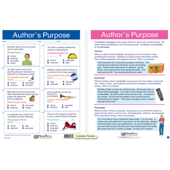 Author’s Purpose Visual Learning Guide - Grades 3 - 5