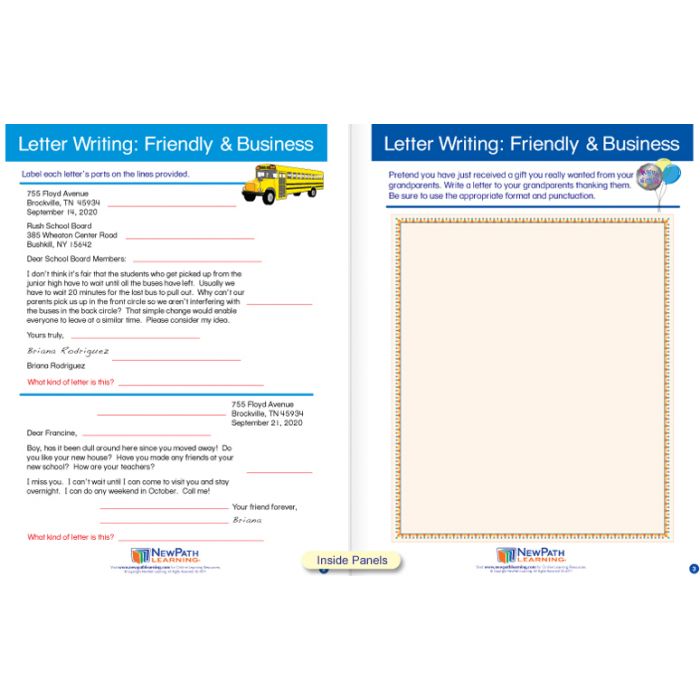 Letter Writing Visual Learning Guide - Grades 6 - 9