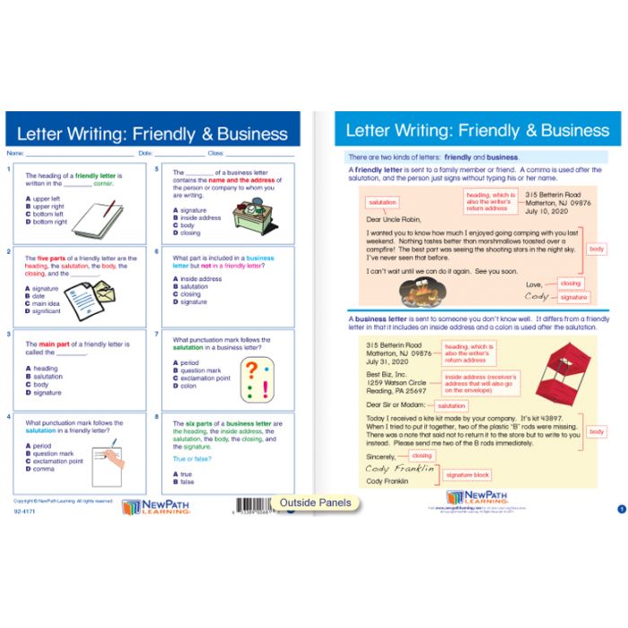 Letter Writing Visual Learning Guide - Grades 6 - 9