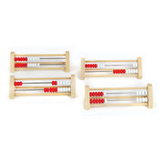 Compact Wooden 2 Bar Rekenrek, Set of 4
