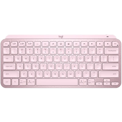 Logitech MX Keys Mini Minimalist Wireless Illuminated Keyboard, Compact, Bluetooth, USB-C - Rose