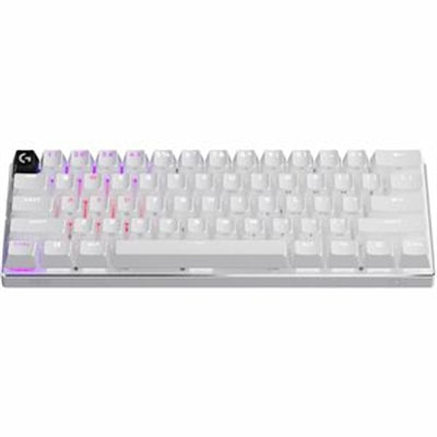 Logitech G PRO X 60 LIGHTSPEED Wireless Gaming Keyboard, Ultra Compact TKL 60% Mechanical Keyboard for Windows PC, LIGHTSYNC RGB, Dual-Shot PBT Keycaps, GX Optical Linear Switches, White