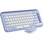 Logitech POP ICON COMBO, Bluetooth Keyboard and Mouse Combo, Comfortable Typing, Programmable Keys and Buttons, Quiet Clicks (Lilac &amp; Off-white)
