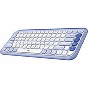 Logitech POP ICON KEYS Wireless Bluetooth Keyboard, Comfortable Typing, Programmable Keys, Easy-Switch Between up to 3 Devices (Lilac &amp; Off-white)