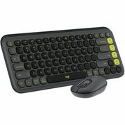 Logitech POP ICON COMBO, Bluetooth Keyboard and Mouse Combo, Comfortable Typing, Programmable Keys and Buttons, Quiet Clicks (Graphite &amp; Green)