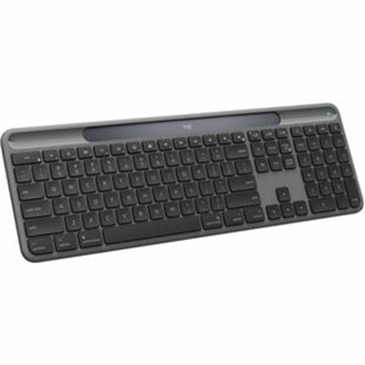 Logitech Signature Slim Solar+ keyboard for Mac, solar and artificial light powered, durable battery that lasts up to 10 years, customizable keys, Bluetooth, Graphite
