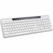 Logitech Signature Slim Solar+ keyboard for Mac, solar and artificial light powered, durable battery that lasts up to 10 years, customizable keys, Bluetooth, White