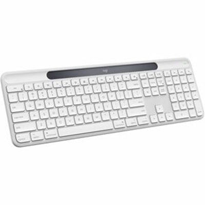 Logitech Signature Slim Solar+ keyboard for Mac, solar and artificial light powered, durable battery that lasts up to 10 years, customizable keys, Bluetooth, White