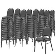 NPS® 9200 Series Premium Vinyl Upholstered Stack Chair, Surface Color: Black, Frame Color: Black Sandtex