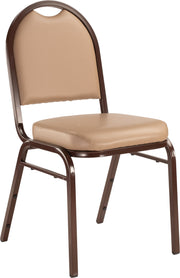 NPS® 9200 Series Premium Vinyl Upholstered Stack Chair, Surface Color: French Beige, Frame Color: Mocha