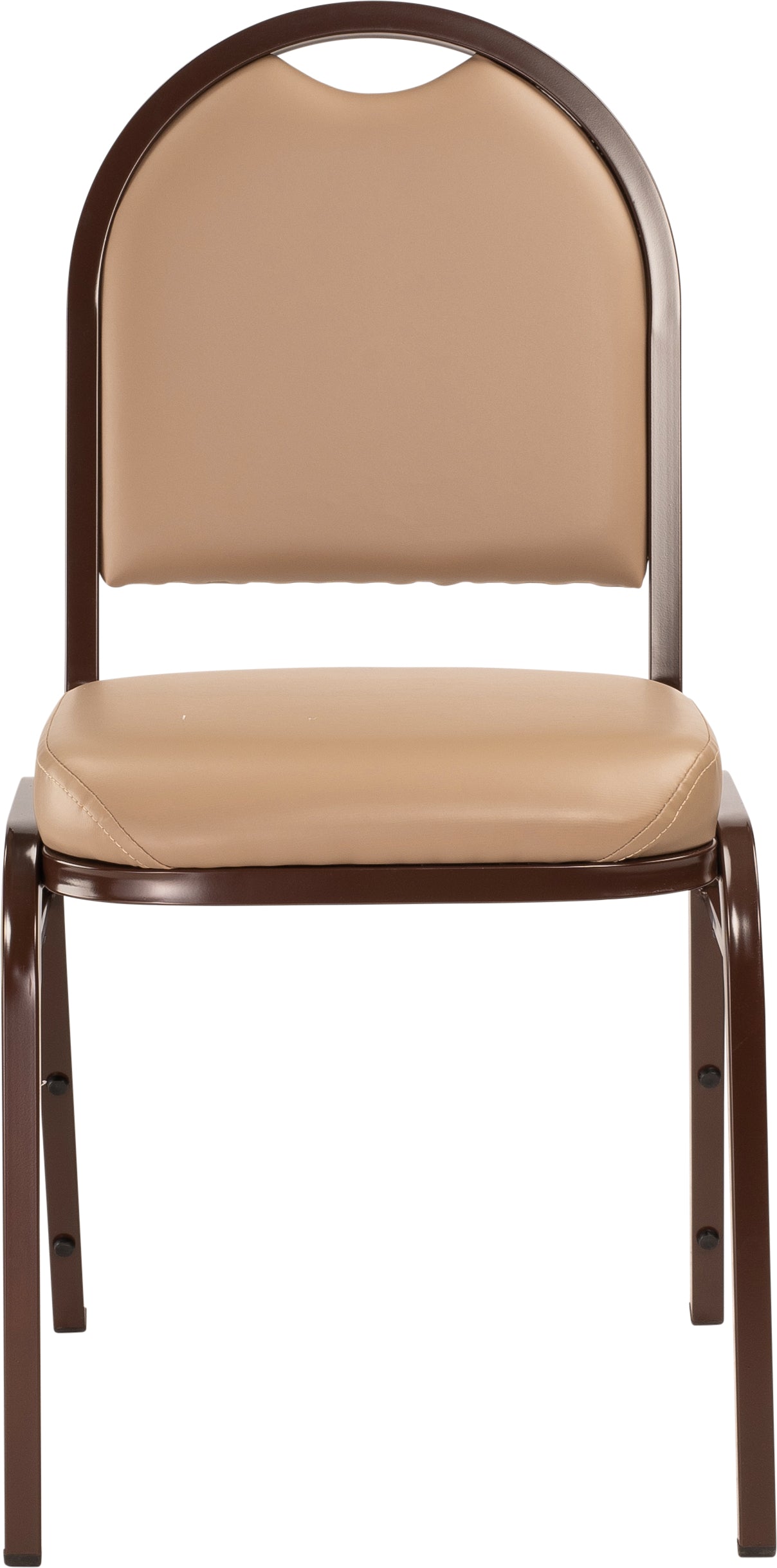 NPS® 9200 Series Premium Vinyl Upholstered Stack Chair, Surface Color: French Beige, Frame Color: Mocha