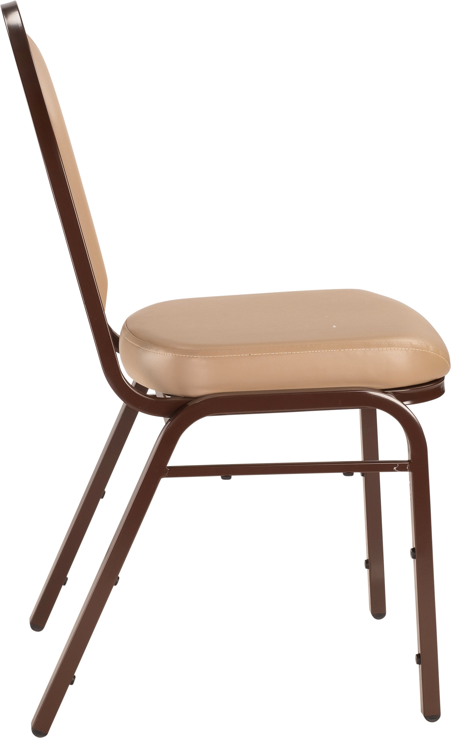 NPS® 9200 Series Premium Vinyl Upholstered Stack Chair, Surface Color: French Beige, Frame Color: Mocha