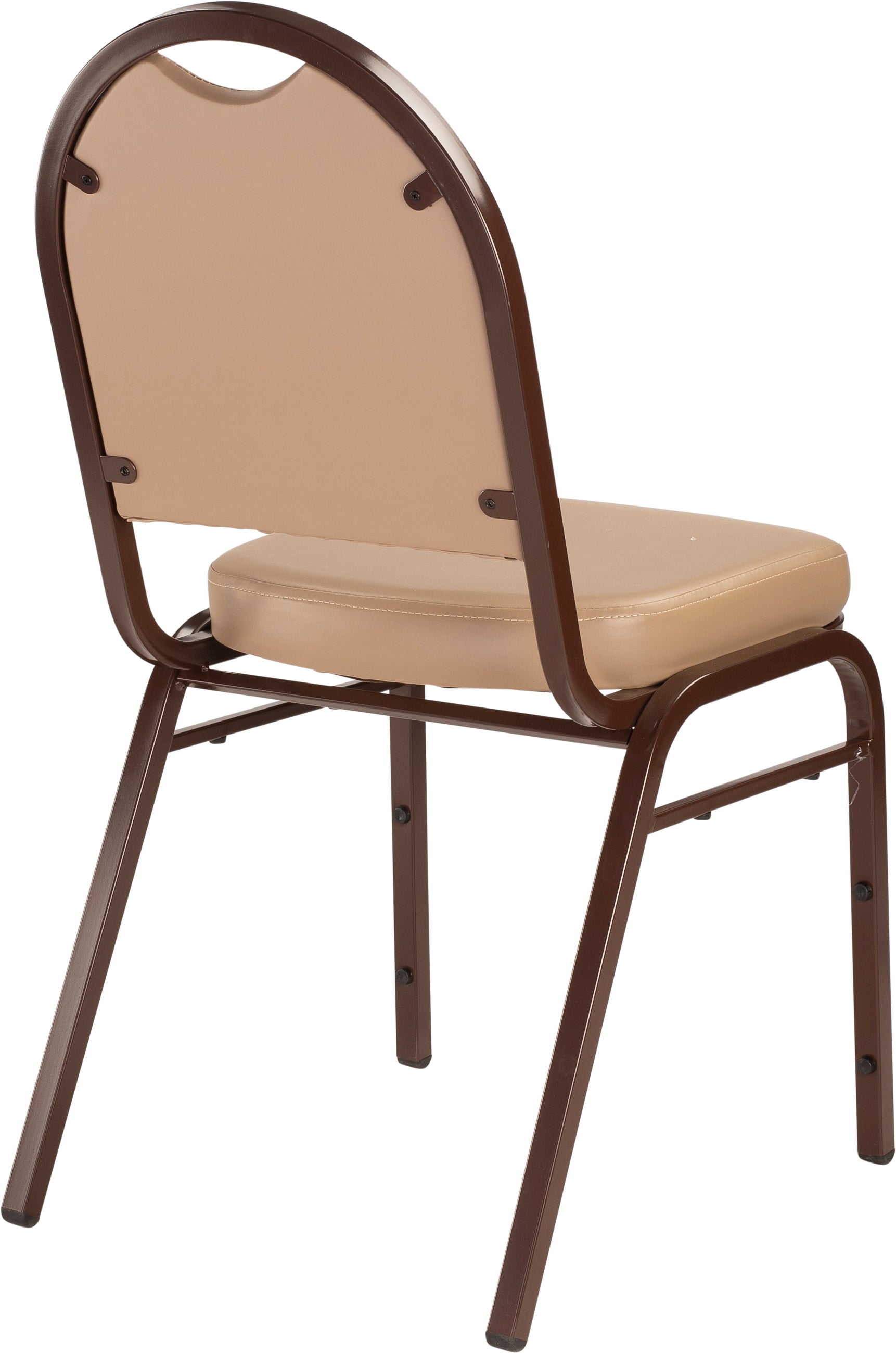 NPS® 9200 Series Premium Vinyl Upholstered Stack Chair, Surface Color: French Beige, Frame Color: Mocha